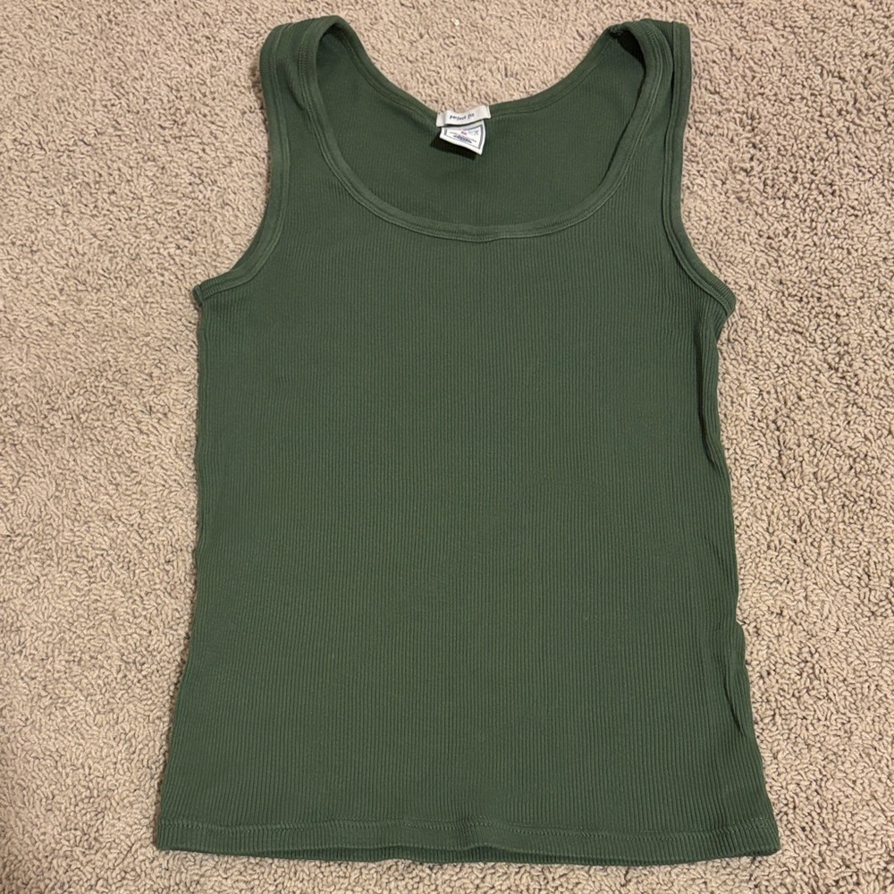 Old Navy Forest Green Ribbed Tank Top